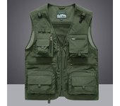Chaleco Chaleco Chaqueta Hombres Multi-Bolsillo Clásico Hombre Sin Mangas Abrigo Al Aire Libre Fotógrafo Chaquetas 5XL Chaleco Ropa De Viaje M rojo
