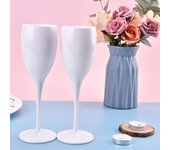 Copas de champán Copas de vino de plástico Aptas para lavavajillas Copas de champán blancas Vasos para cerveza y whisky para restaurantes color rosa