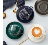 Taza de café de mármol Ins, juego de dos piezas, taza de agua, taza de café, taza de leche, taza de desayuno, té de la tarde, regalo para pareja azul
