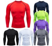 Traje deportivo de secado rápido, camisa para hombre, ropa deportiva de manga larga ajustada para Fitness S