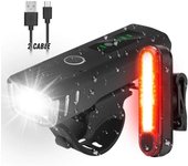 Luz LED para bicicleta, luces de ciclismo 2 en 1, juego de luces traseras y de fuente, luz trasera de bicicleta recargable para bicicletas de carretera MTB
