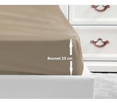 Lovely home drap housse 100% coton 180x200x25 cm - beige
