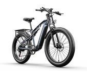 Bicicleta eléctrica Shengmilo MX05 con motor Bafang, 1000 W, 48 V, 17,5 Ah, 25 km/h, Shimano de 7 velocidades, neumáticos de 26 ×3 , frenos hidráulicos dobles, todoterreno 48V 1000W 17.5Ah gris