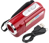 Cámara de vídeo digital portátil para niños, HD, con pantalla TFT LCD, juguete rojo rojo