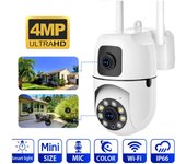 Cámara de seguridad IP CCTV PTZ para exteriores AIOOK, inalámbrica, WIFI, 4 MP, HD, 360, monitor de video impermeable, mini cámara Camera