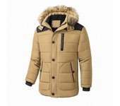 Abrigo de algodón de invierno para hombre, chaqueta de invierno gruesa, abrigo con capucha de terciopelo grande XL negro