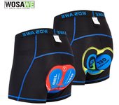WOSAWE Calzoncillos de ciclismo para hombre 5D Gel acolchado elástico MTB pantalones cortos de compresión para montar en bicicleta M amarillo