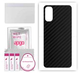 apgo Protective Skin Sticker for the back compatible with Oppo Reno4, Wrap Film, Foil, Vinyl - Pattern Carbon Black