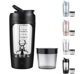 Botella mezcladora eléctrica, fabricada con Tritan - Vaso mezclador portátil / Vasos mezcladores recargables por USB para batidos de proteínas y batidos sustitutivos de comidas One Size negro