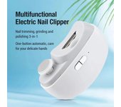 Cortauñas eléctrico, pulido y pulido 2 en 1, amoladora de uñas automática portátil multifuncional, herramienta de manicura eléctrica color rosa
