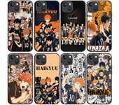 Funda negra B-6 Haikyuu para Redmi 10A 10C 12C 13C 9A 9C 9T A3X Note 10 9 9S 10S iPhone 11 12 13 14 15 16 X XS Pro Max Mini 7 8 Plus XR iPhone 7