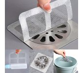 Pantalla de filtro de fregadero, desodorante para suelo de baño, filtro de pelo para lavabo blanco