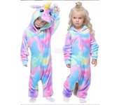 Pijama de franela con capucha para niños y niñas, ropa de estar por casa con dibujos de animales, otoño e invierno 100 blanco