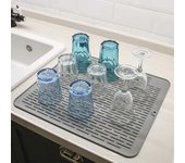 Estera de drenaje de silicona, estera seca, estera de drenaje para mostrador de cocina grande, estera de drenaje para barra, estera de tazón de silicona 45*40cm blanco