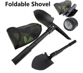 Pala de camping portátil plegable, pala de ingeniero de supervivencia al aire libre, pala táctica militar multifunción, azada de jardín, herramienta de excavación
