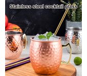 Tazas de cobre Moscow Mule de 500 ml, para vodka, cerveza, vino, cócteles, utensilios de viaje para bar, tazas de metal creativas, utensilios para bar.