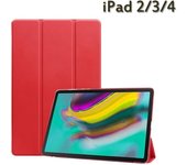 Nuevo Funda con tapa de cuero PU para iPad Air 1/2/3.ª funda para tableta, funda Smartcover iPad 2/3/4 rojo