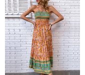 Ropa elegante para mujer, vestido de verano bohemio, sin mangas, para vacaciones en la playa, vestidos casuales S