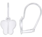 Pendientes - LÉA &; ARTHUR - Motivos PAPILLION - Oro Blanco 375 - Sistema Brisure - Niños