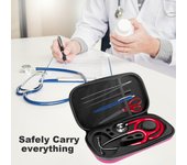 Estuche para estetoscopio a prueba de golpes, estuche para estetoscopio portátil de viaje, estuche de almacenamiento liviano para enfermeras y médicos color rosa