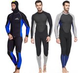 Traje de buceo y surf de una pieza Shark Bart de 3 mm para hombre, cálido y resistente a las medusas, equipo de esnórquel S