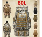 Mochila de camuflaje de 80L, bolsa de senderismo militar, mochila militar, mochilas de viaje impermeables(6 colores) gris