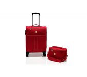Lot valise cabine souple + Vanity  Ultra léger  - Lys Paris 2102/2 - Rouge