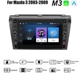 8 pulgadas para Mazda 3 2003-2009 con botón perilla Android Car Radio reproductor Multimedia navegador estéreo GPS 2 Din Carplay 2 + 32GB 1+32GB