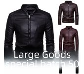 Chaqueta de cuero estilo coreano para hombre con cuello alto - Colección Otoño/Invierno 2020 (Modelo: PY07P50) 2XL claret