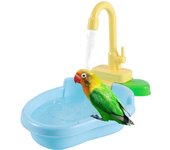 Bañera para loros, ducha para pájaros, juguetes para la bañera, piscina infantil automática para loros con grifo, piscinas, comedero para mascotas, juego de cocina
