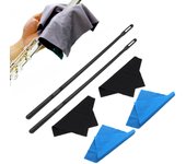 Varilla y paño de limpieza para flauta Hisopos de limpieza Kits de limpieza para flauta Paño para pulir flauta Instrumentos de viento madera Palo para flauta