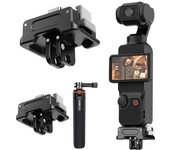 Trípode plegable de 1/4  con estabilizador para cámara, soporte de liberación rápida, conector adaptador tipo C para DJI Pocket 3, cámara portátil con estabilizador.