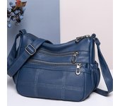 Bolso cruzado informal de alta capacidad para mujer, bandoleras de piel sintética suave de lujo de alta calidad, bolsos de diseñador nuevos 2022 azul