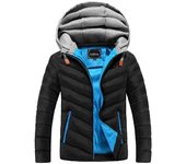 Chaqueta de invierno cálida para hombre, chaqueta acolchada de algodón con cuello alto, chaqueta acolchada informal M
