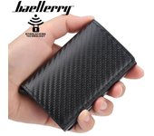 Baellerry ID titular de la tarjeta bancaria de crédito cartera marca de lujo hombres Anti RFID bloqueo protegido cuero mágico delgado Mini pequeño dinero carteras caso 10*6.5*2cm