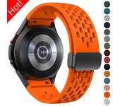 Correa de silicona para Samsung Galaxy Watch 6 Classic 43mm 47mm 5Pro 45mm correa con hebilla magnética para Galaxy Watch 6 5 4 40mm 44mm 46mm For Watch 6 Classic blanco