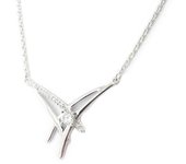 Les Trésors De Lily [I1151] - Collier Argent 'Scarlett' blanc argenté (rhodié) - 30x20 mm blanco