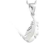 Les Trésors De Lily [J5262] - Pendentif Argent 'Plume' argenté (rhodié) - 20x7 mm plata