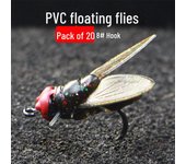 Anzuelo nano realista de PVC para moscas - Microseñuelo biónico para insectos Single size #8 marrón