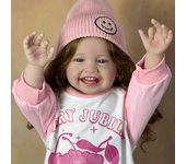 BZDOLL bebé Reborn cuerpo de tela de silicona suave niña sonriente 60 CM 24 pulgadas muñeca princesa niño bebé colección de artistas same as picture