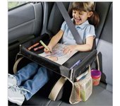Bandeja de comedor, mesa organizadora de almacenamiento para coche, asiento de coche de bebé, bandeja para niños, soporte de juguete, bandeja de escritorio para aperitivos negro