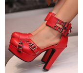 Sandalias de tacón alto con plataforma roja para mujer, zapatos de verano 2025, con tiras en blanco y negro, para bodas, bailes, fiestas, talla grande 50 34 blanco