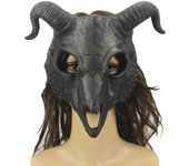 Máscara de diablo de Halloween, máscara de cuerno de calavera de oveja de terror, máscara de animal para fiesta de Halloween, juego de rol, disfraz, decoración