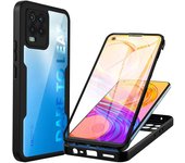 360 Protector de pantalla incorporado de cuerpo completo Realme 8 Realme8 Pro Realme8i 8i 4G A prueba de polvo A prueba de golpes Anti-arañazos Funda protectora de parachoques delgada Realme 8 azul
