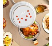 Freidora de aire de 3 l de capacidad, freidora eléctrica sin aceite, multifuncional, automática, para el hogar, con pantalla táctil LED para hornear 360° EU
