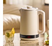 Hervidor eléctrico termostático doméstico de 2,2 L con preservación automática del calor, revestimiento de acero inoxidable 304, 220 V EU blanco