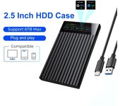 Carcasa para disco duro SSD de 2,5 pulgadas SATA a USB 3,1, carcasa para disco duro, 6 Gbps máx., carcasa para disco duro SATA externo, adaptador para PC