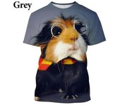 Camiseta con estampado 3D de conejillo de indias para hombre y mujer, camiseta informal de manga corta, camiseta divertida de tendencia, disfraces, Top S
