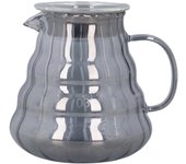 Cafetera de vidrio con rayas grises galvanizadas, cafetera manual de goteo L