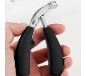 Cortaúñas curvo con gran abertura y almacenamiento antisalpicaduras para uñas gruesas de los pies. negro